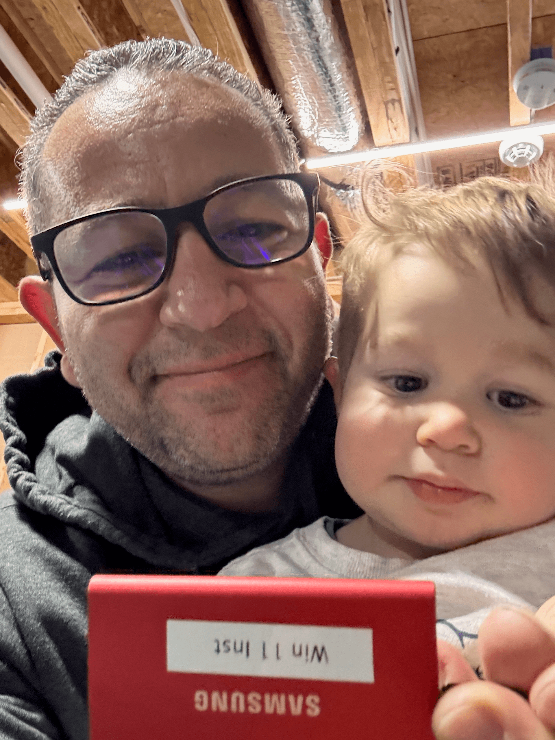 Mustafa Sualp spending quality time with his young son Luke, sharing a moment of connection