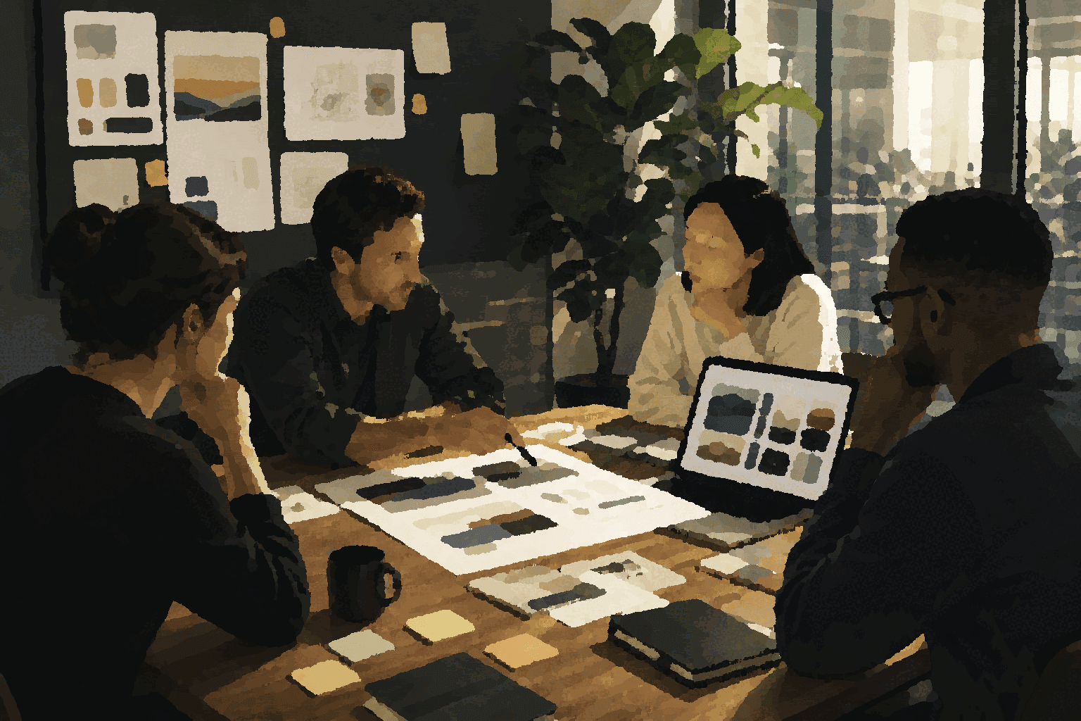 A team reviews shared artifacts and context so decisions do not disappear into private notes.