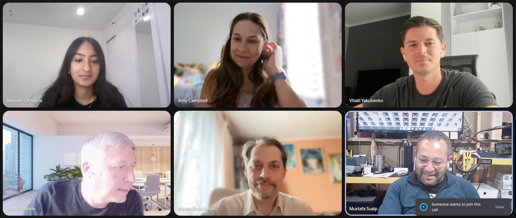 The Sociail team gathered on a video call during the early build journey.